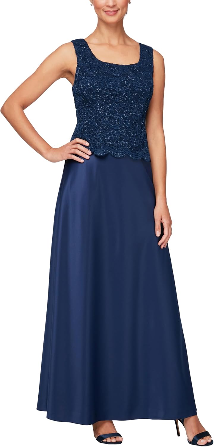 Alex Evenings Women's Two Piece Mother of The Bride Dress with Lace Jacket - Image 2