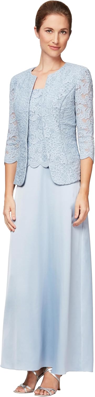 Alex Evenings Women's Two Piece Mother of The Bride Dress with Lace Jacket - Image 11
