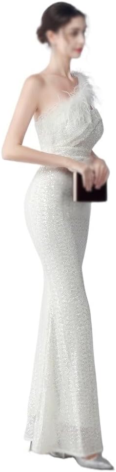 AUOGU Banquet Socialite Sequin Vertical Long Slim-fit Dress Evening Dress for Women - Image 3