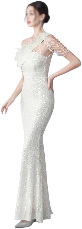 AUOGU Banquet Socialite Sequin Vertical Long Slim-fit Dress Evening Dress for Women - Image 2