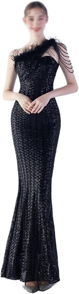 AUOGU Dress Evening Gown Women's Party Socialite Sequin Vertical Long Slim - Image 2