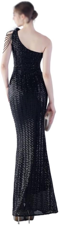 AUOGU Dress Evening Gown Women's Party Socialite Sequin Vertical Long Slim - Image 5