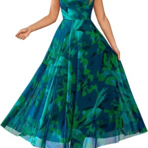 BTFBM Women Summer Floral Maxi Dresses Elegant Spaghetti Strap Dress Printed Party Dress Beach Long Dresses