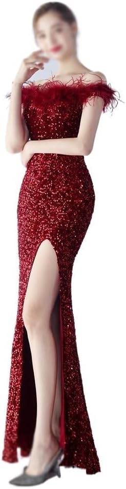 CGTENBS Banquet Skirt Design Meaning Shoulder Evening Dress Slim Bridesmaid Dress Ladies Long Dress - Image 4