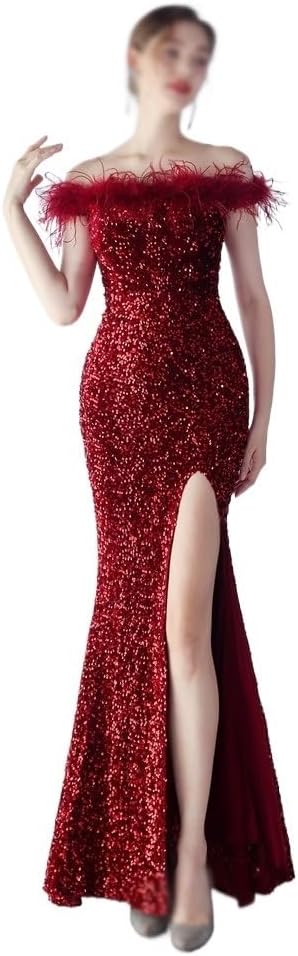 CGTENBS Banquet Skirt Design Meaning Shoulder Evening Dress Slim Bridesmaid Dress Ladies Long Dress - Image 2