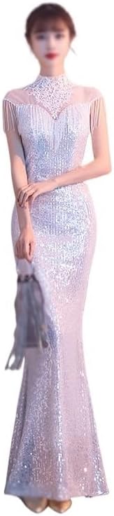 CGTENBS Evening Dress Ladies Spring Banquet Annual Meeting Long Aura Looks Thin(Large) - Image 2