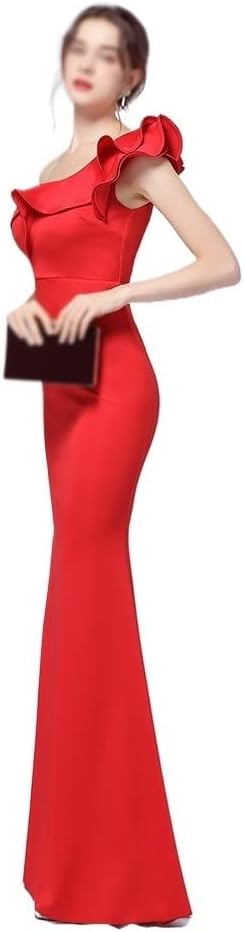 CGTENBS Long Slimming Sexy Dress Easy Shoulder Party Evening Dress Party - Image 4