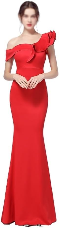 CGTENBS Long Slimming Sexy Dress Easy Shoulder Party Evening Dress Party - Image 2