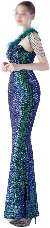 CGTENBS Sequin Vertical Long Slim-fit Dress Evening Gown Ladies Party Girl(3X-Large) - Image 5