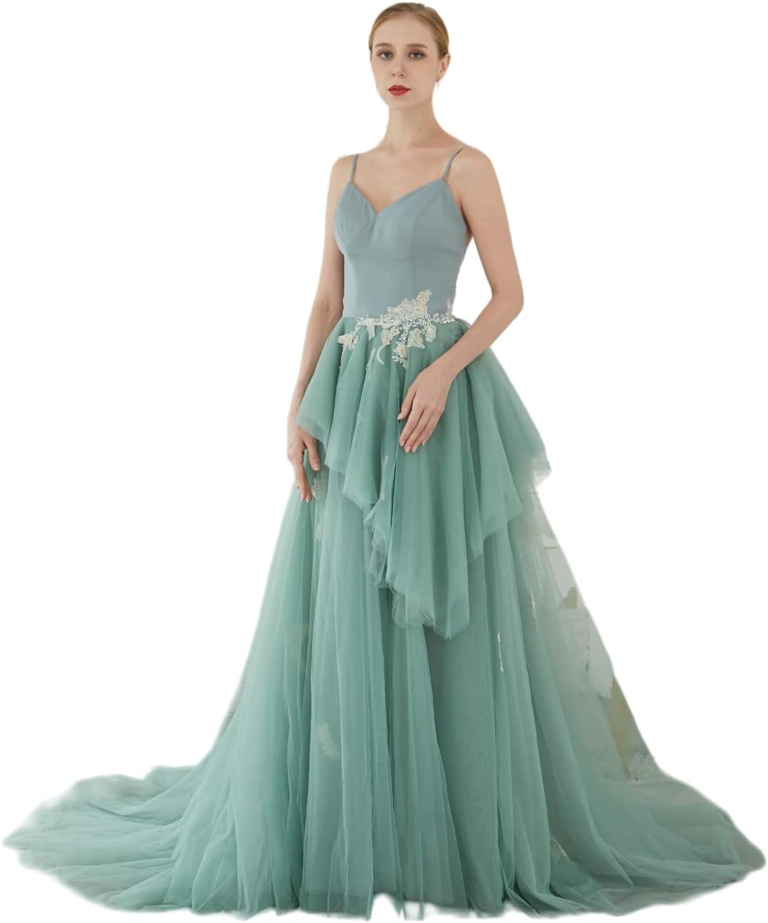 Customized high-end Women's Suspender Evening Dress Women's Fashion Backless Long Cocktail Dress Green