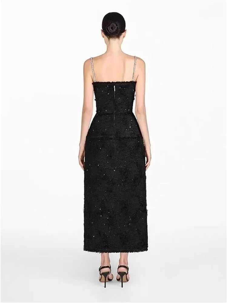 DHFIRUFSHLO Women's Black Strapless Gown Slim Waist Evening Dress Chinese Style Formal Party - Image 7