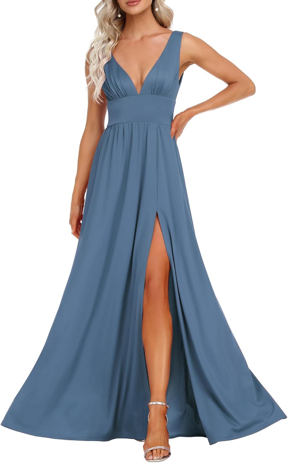 Ever-Pretty Women's Bridesmaid Dresses Deep V-Neck Sleeveless Side Slit Floor Length Wedding Guest Dress 0168B - Image 13