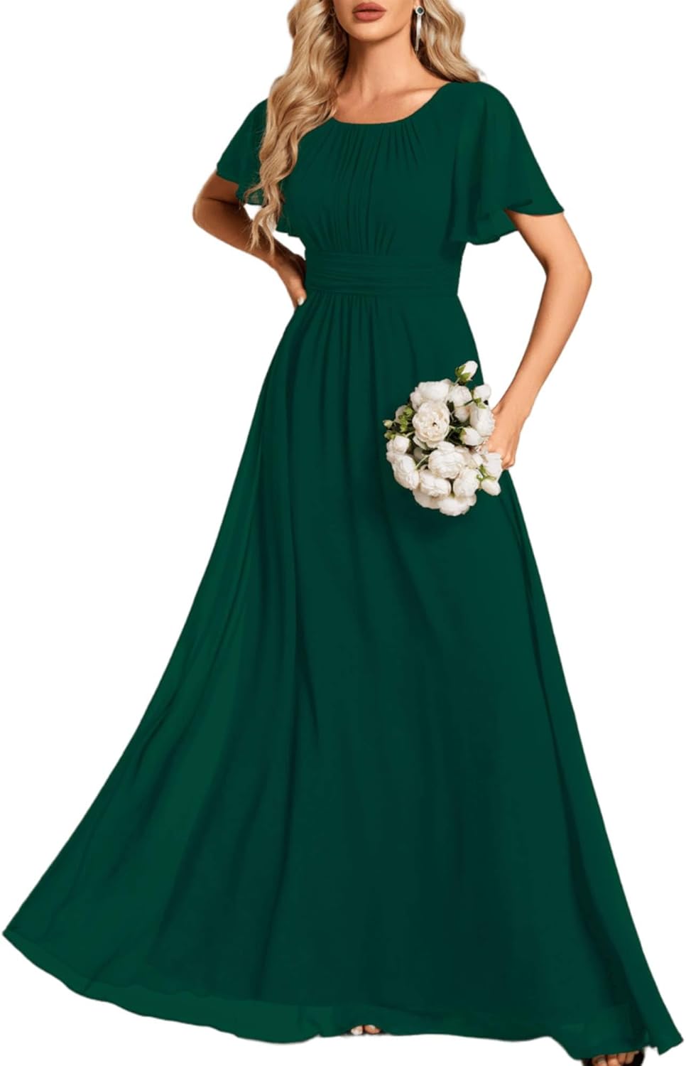 Ever-Pretty Women's Classic Round Neck Short Sleeves Chiffon Floor Length Bridesmaid Dress 01840-PH - Image 13