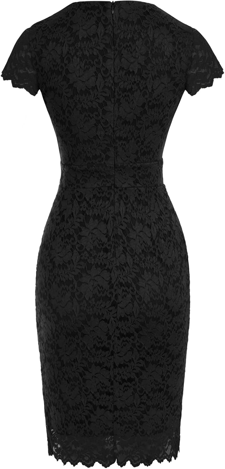 GRACE KARIN Cocktail Dress for Women Cap Sleeve Lace Dress for Wedding Guest Business Casual Dresses - Image 2