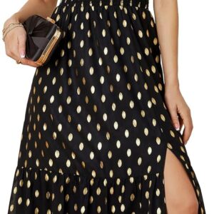 GRACE KARIN Women's V Neck Ruffle Sleeve Summer Dress 2025 Split Flowy Tiered Midi Dress Wedding Guest Cocktail Dresses