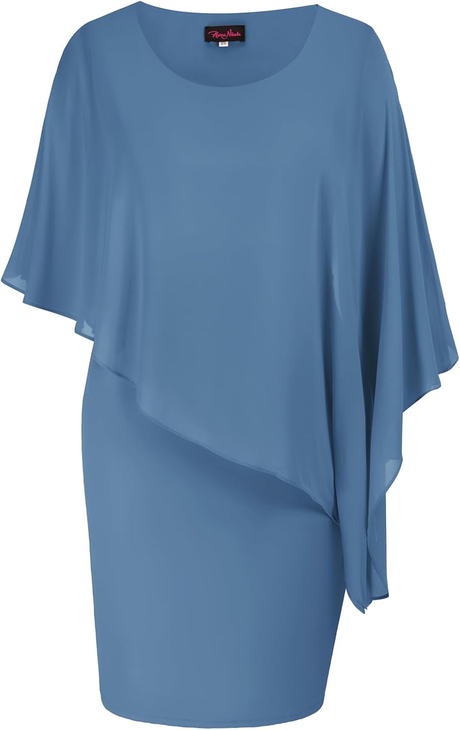 Hanna Nikole Women's Sleeveless Cape Dress with Chiffon Overlay Sequin Bodycon Pencil Dress - Image 8