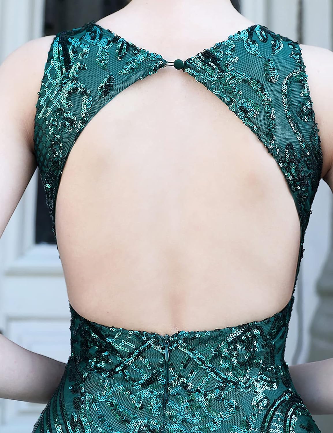 Madam Uniq Evening Gowns for Women Maxi Sequin Backless Cut Out Fishtail Elegant Formal Dress - Image 4