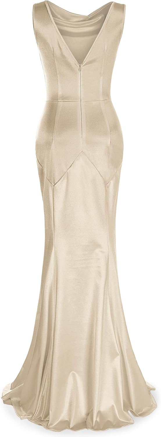MUXXN Women's 30s Brief Elegant Mermaid Sleeveless Gowns Formal Evening Dress - Image 2