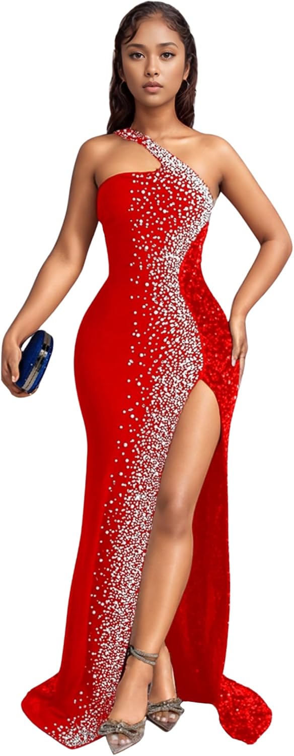 PORRCEY Women's Sexy Elegant Rhinestone Sleeveless Party Club Night Hot Drilling Clubwear Evening Dresses - Image 10