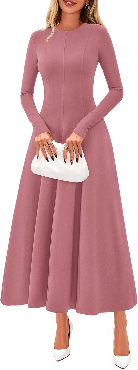 PRETTYGARDEN Cocktail Dresses for Women 2025 Elegant Classy Fall Long Sleeve Midi A Line Flowy Modest Winter Party Dress - Image 10