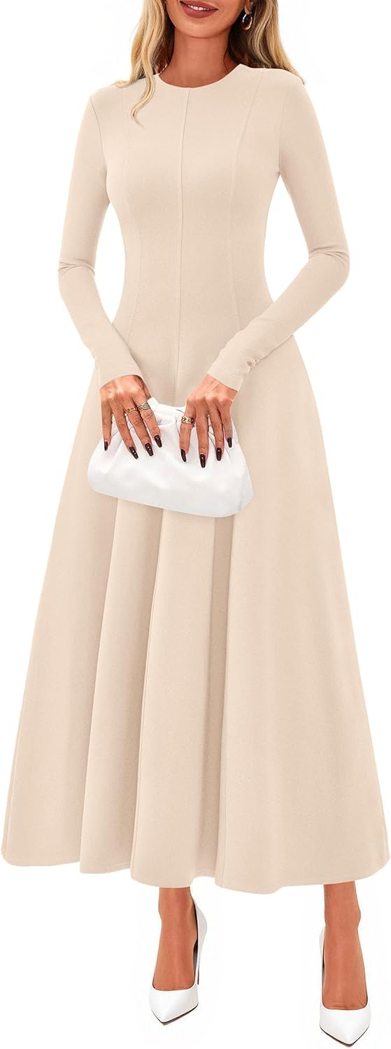 PRETTYGARDEN Cocktail Dresses for Women 2025 Elegant Classy Fall Long Sleeve Midi A Line Flowy Modest Winter Party Dress - Image 12