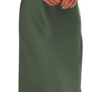 PRETTYGARDEN Women's 2025 Summer Satin Dress Elegant Sleeveless Mock Neck Cocktail Party Maxi Dresses