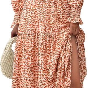PRETTYGARDEN Women's Floral Maxi Dress 2025 Fall Long Sleeve V Neck Casual A Line Long Flowy Boho Party Dresses