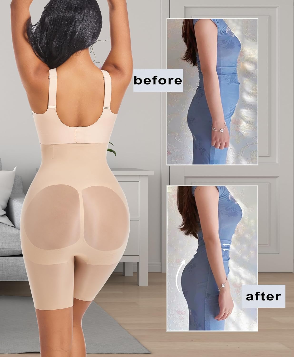 PRETTYWELL Shapewear Tummy Control Shorts for Women Comfort High Waisted Body Shaper Shorts Seamless no Rolling Thigh Slimmer - Image 5