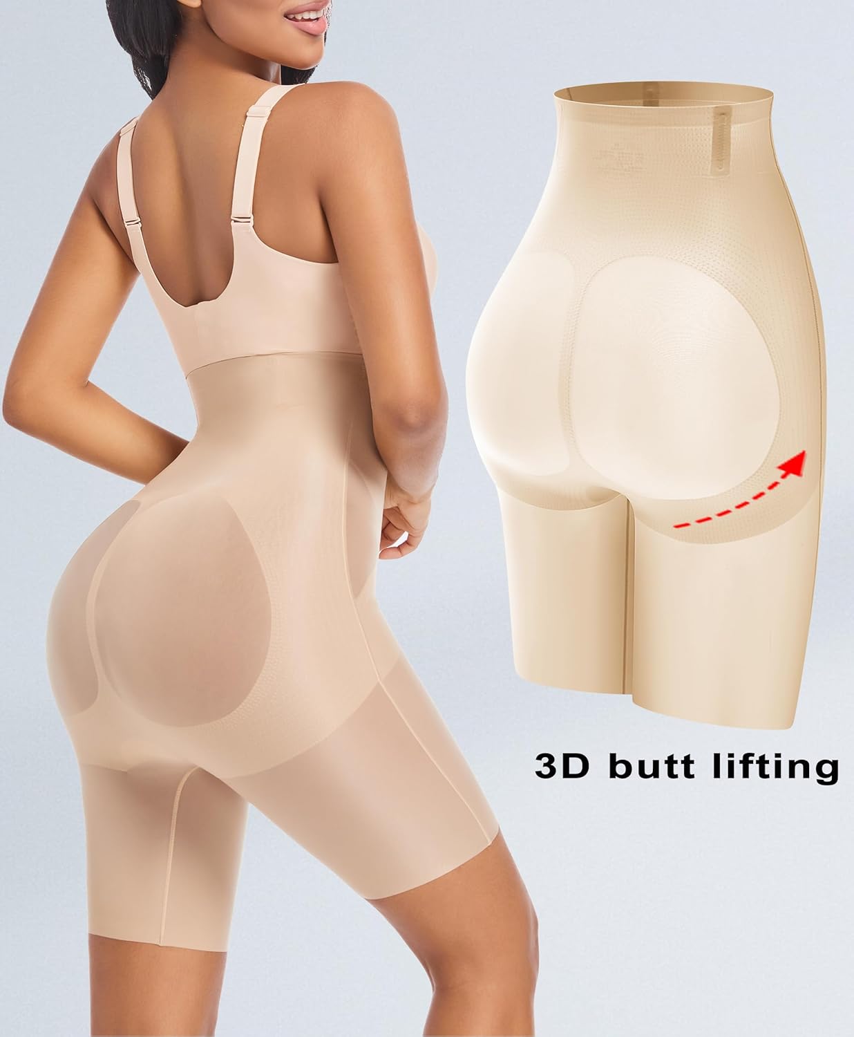 PRETTYWELL Shapewear Tummy Control Shorts for Women Comfort High Waisted Body Shaper Shorts Seamless no Rolling Thigh Slimmer - Image 2