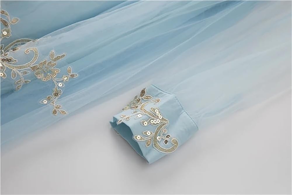 Sequin Party Dress for Women Vintage Embroidered Net Yarn Midi Dresses Elegant A Line Formal Evening Gown - Image 6