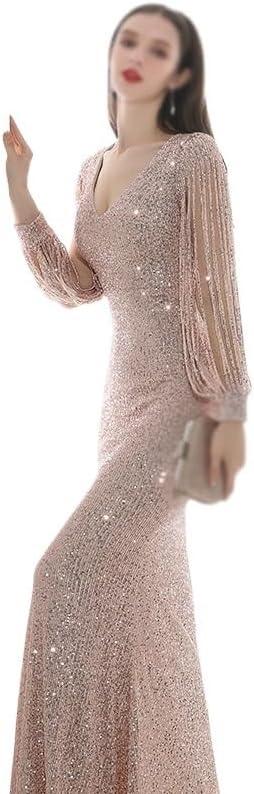 SIDUFHAOPKLL Atmospheric Evening Dress Ladies Spring Elegant Banquet Annual - Image 3