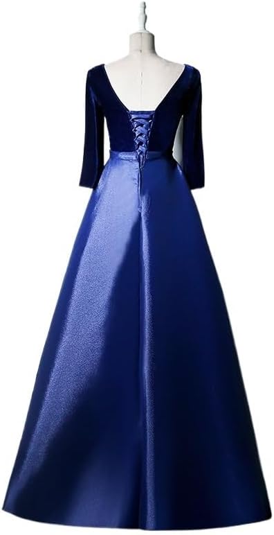 SIDUFHAOPKLL Banquet Evening Dress Long Slim-fit Mid-Long Sleeve Dress Annual Performance Chorus Hostess - Image 3