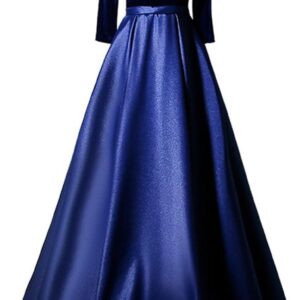 SIDUFHAOPKLL Banquet Evening Dress Long Slim-fit Mid-Long Sleeve Dress Annual Performance Chorus Hostess