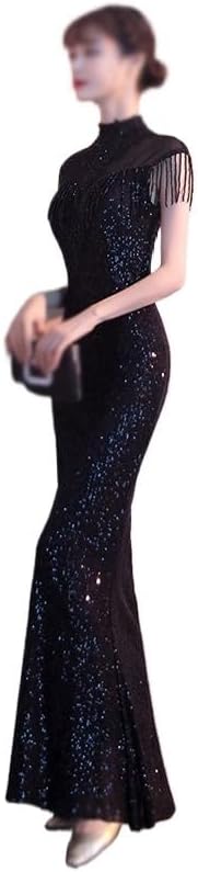 SIDUFHAOPKLL Black Evening Gown Women's Banquet Long Celebrity Annual Party Dress - Image 3