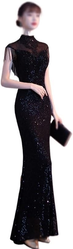 SIDUFHAOPKLL Black Evening Gown Women's Banquet Long Celebrity Annual Party Dress - Image 2