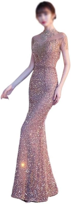 SIDUFHAOPKLL Gold Evening Gown Sequin Slim Annual Party Dress Heavy Industry Banquet Dress - Image 2