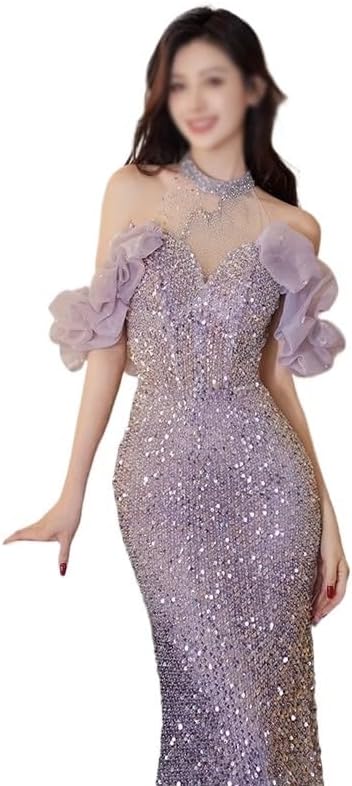 SIDUFHAOPKLL Neckline Evening Dress Spring Banquet Usually Can Wear Fishtail Toasting Dress - Image 3