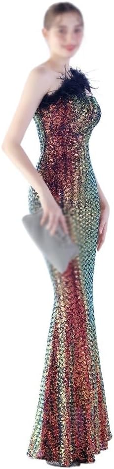 SIDUFHAOPKLL Slim-fit Dress Evening Gown Women's Party Socialite Sequin Vertical Long - Image 3