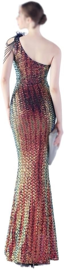 SIDUFHAOPKLL Slim-fit Dress Evening Gown Women's Party Socialite Sequin Vertical Long - Image 5