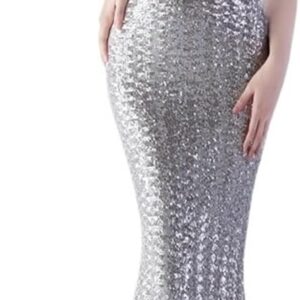 SIDUFHAOPKLL Women's Party Socialite Sequin Vertical Long Slim-fit Dress Evening Dress