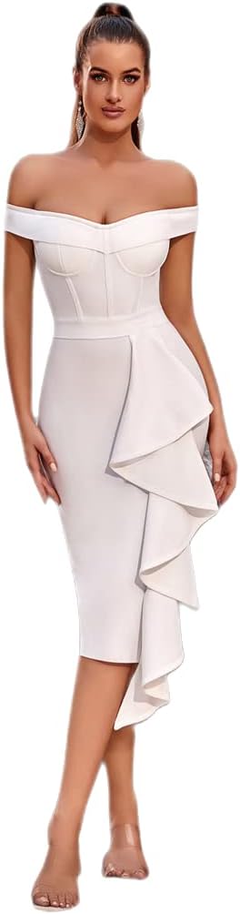 Unique Women Evening Gown Dress Mesh Swing Long Sleeve Elegant Party Winter Dress - Image 34