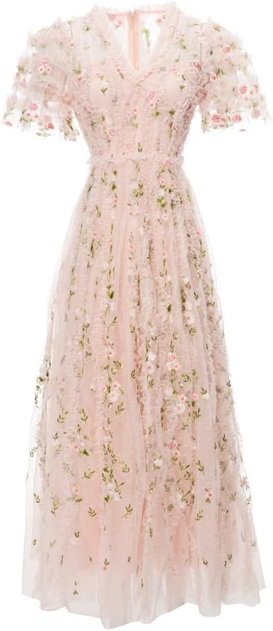 Unique Women Evening Gown Dress Mesh Swing Long Sleeve Elegant Party Winter Dress - Image 4