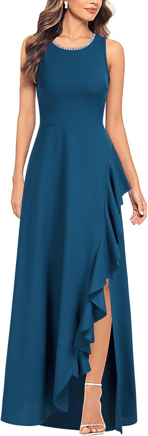 Viwenni Women's Ruffle Vintage 1950s Party Swing Evening Formal Dresses - Image 10