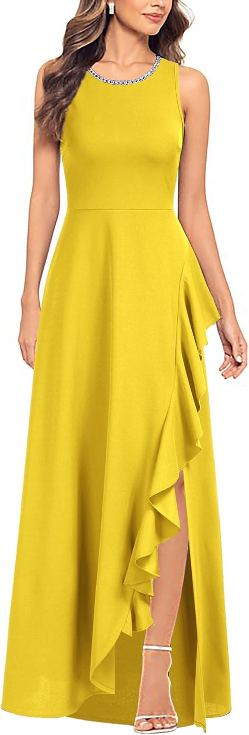 Viwenni Women's Ruffle Vintage 1950s Party Swing Evening Formal Dresses - Image 5