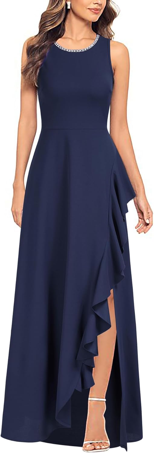 Viwenni Women's Ruffle Vintage 1950s Party Swing Evening Formal Dresses - Image 4