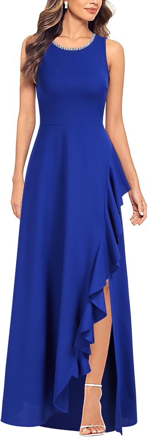 Viwenni Women's Ruffle Vintage 1950s Party Swing Evening Formal Dresses - Image 7