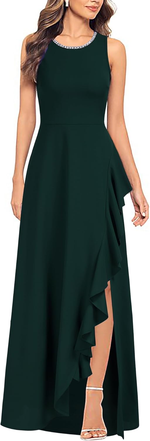 Viwenni Women's Ruffle Vintage 1950s Party Swing Evening Formal Dresses - Image 14