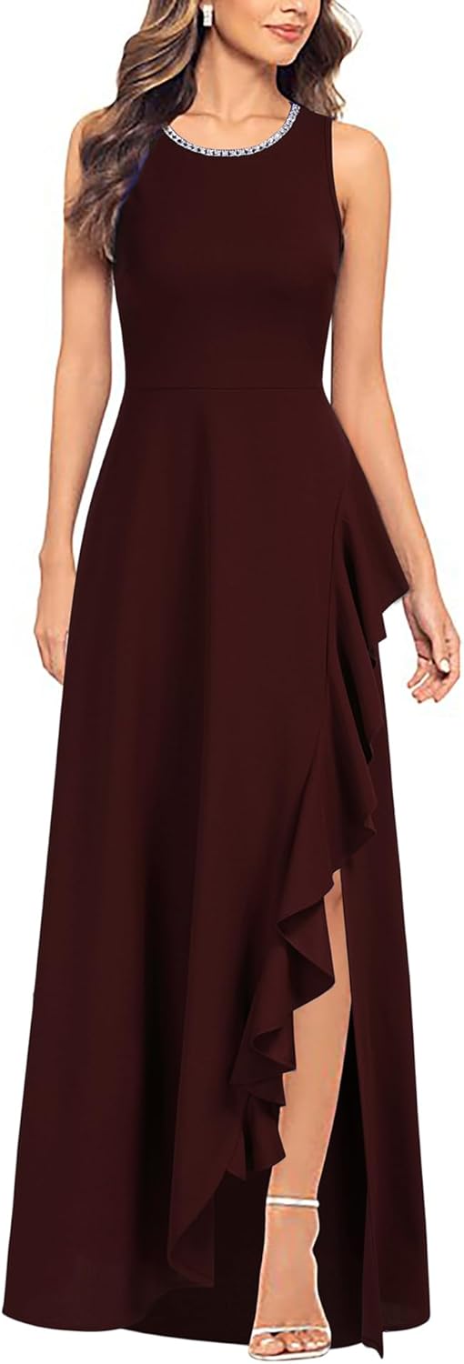 Viwenni Women's Ruffle Vintage 1950s Party Swing Evening Formal Dresses - Image 9