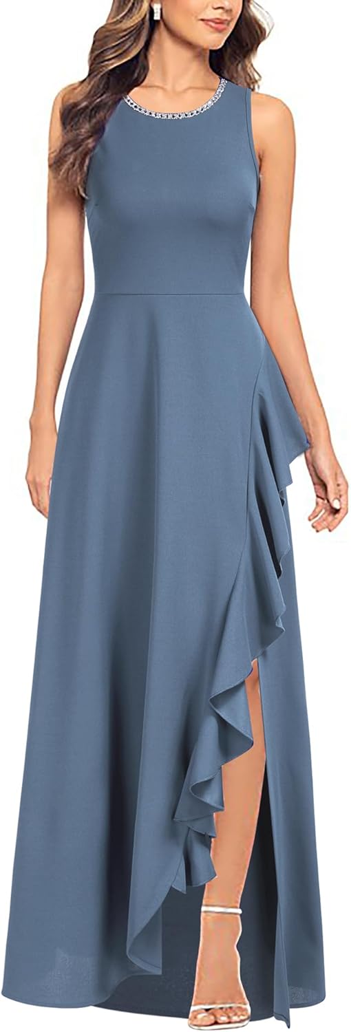 Viwenni Women's Ruffle Vintage 1950s Party Swing Evening Formal Dresses - Image 11