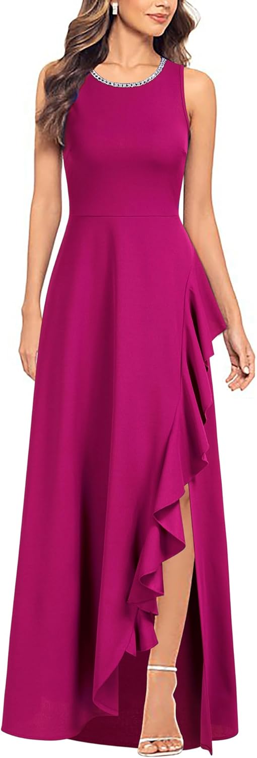 Viwenni Women's Ruffle Vintage 1950s Party Swing Evening Formal Dresses - Image 6